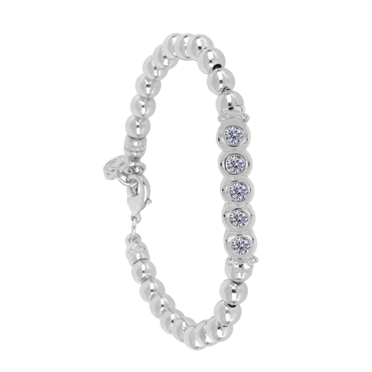 B5814-RF0S FIVE STONE CZ BEZEL BRACELET