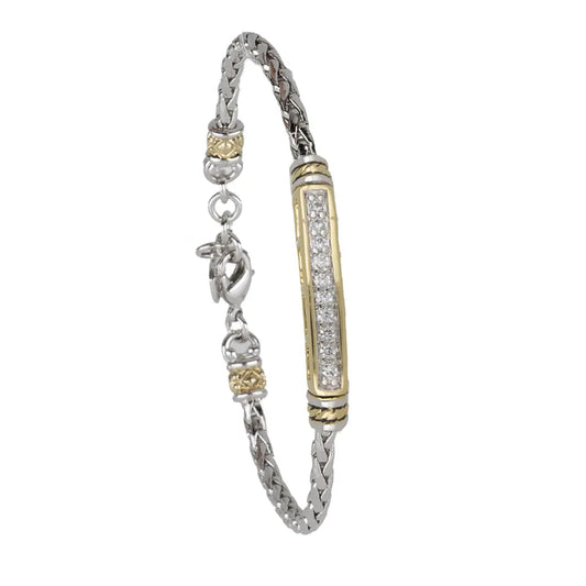 B5611-AF01 PETITE PAVE 7" BAR BRACELET