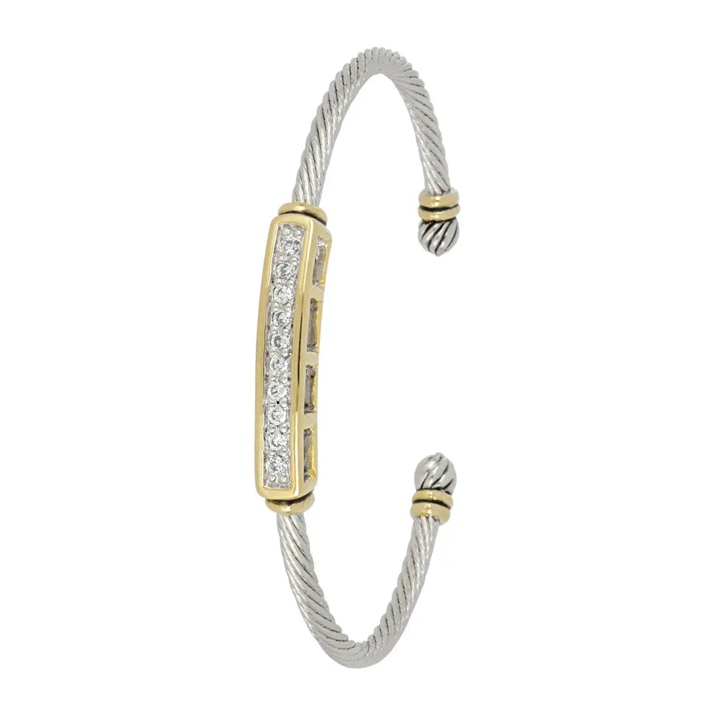 B5239-AF00 PAVE SINGLE ROW WIRE CUFF BRAC
