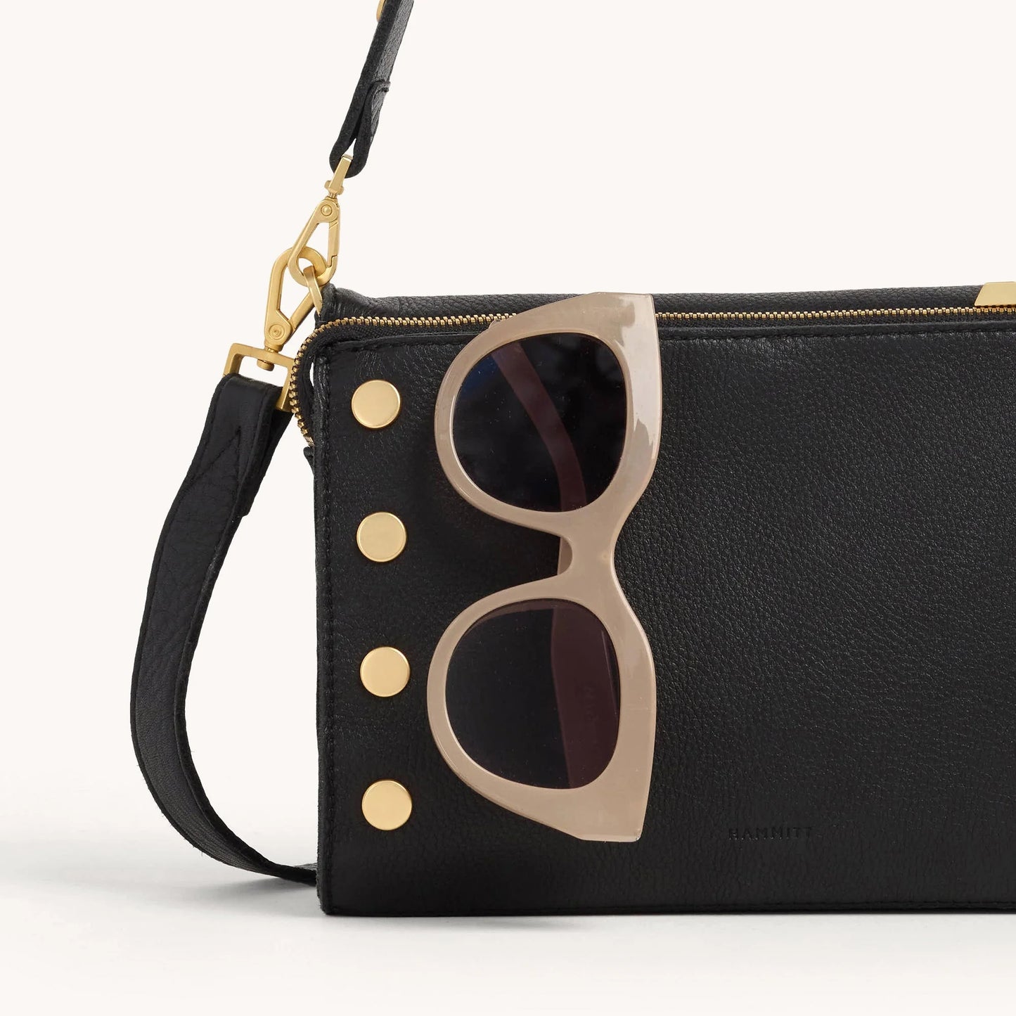 Montana Clutch Small Black Brushed Gold