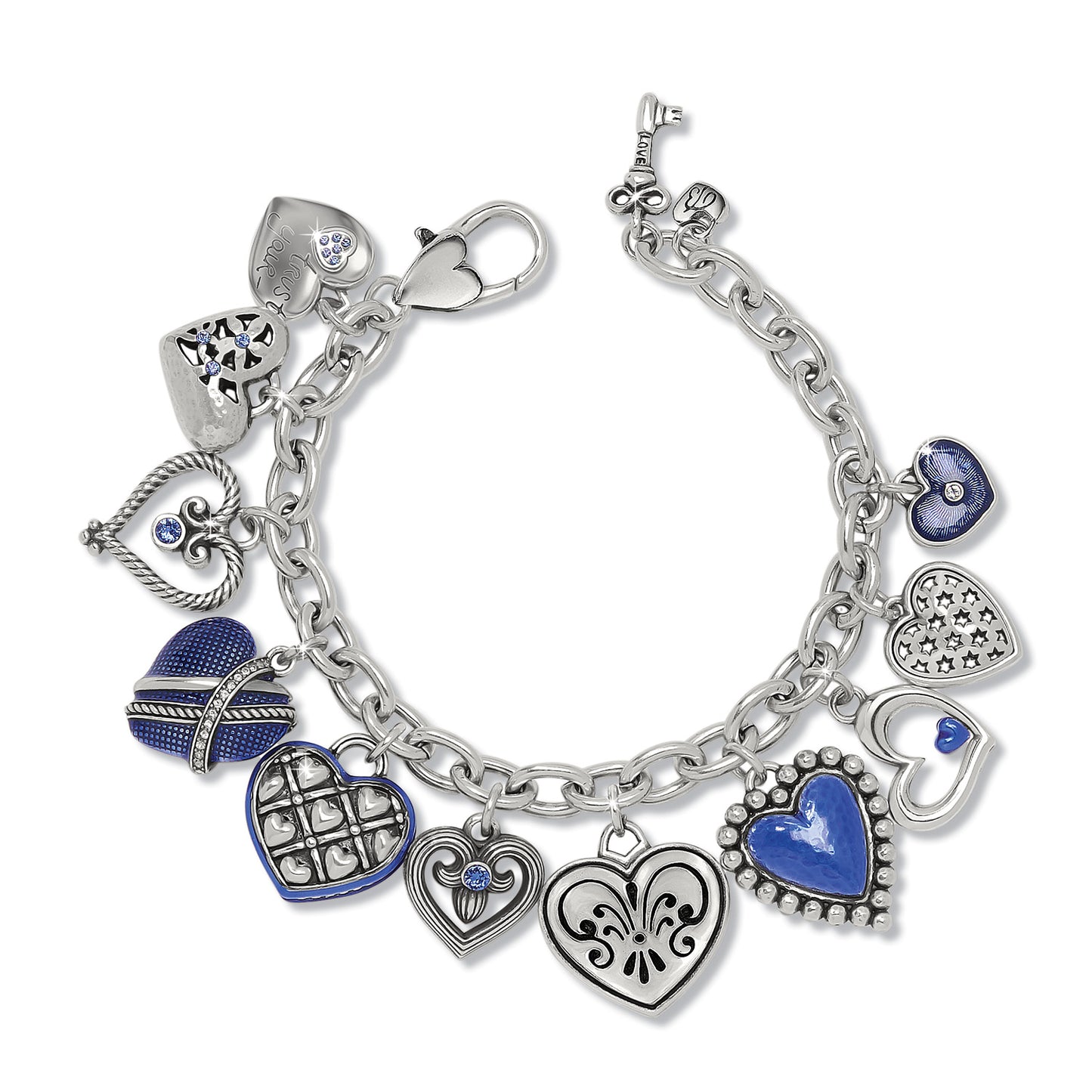 JF0302 One Heart Link Charm Bracelet