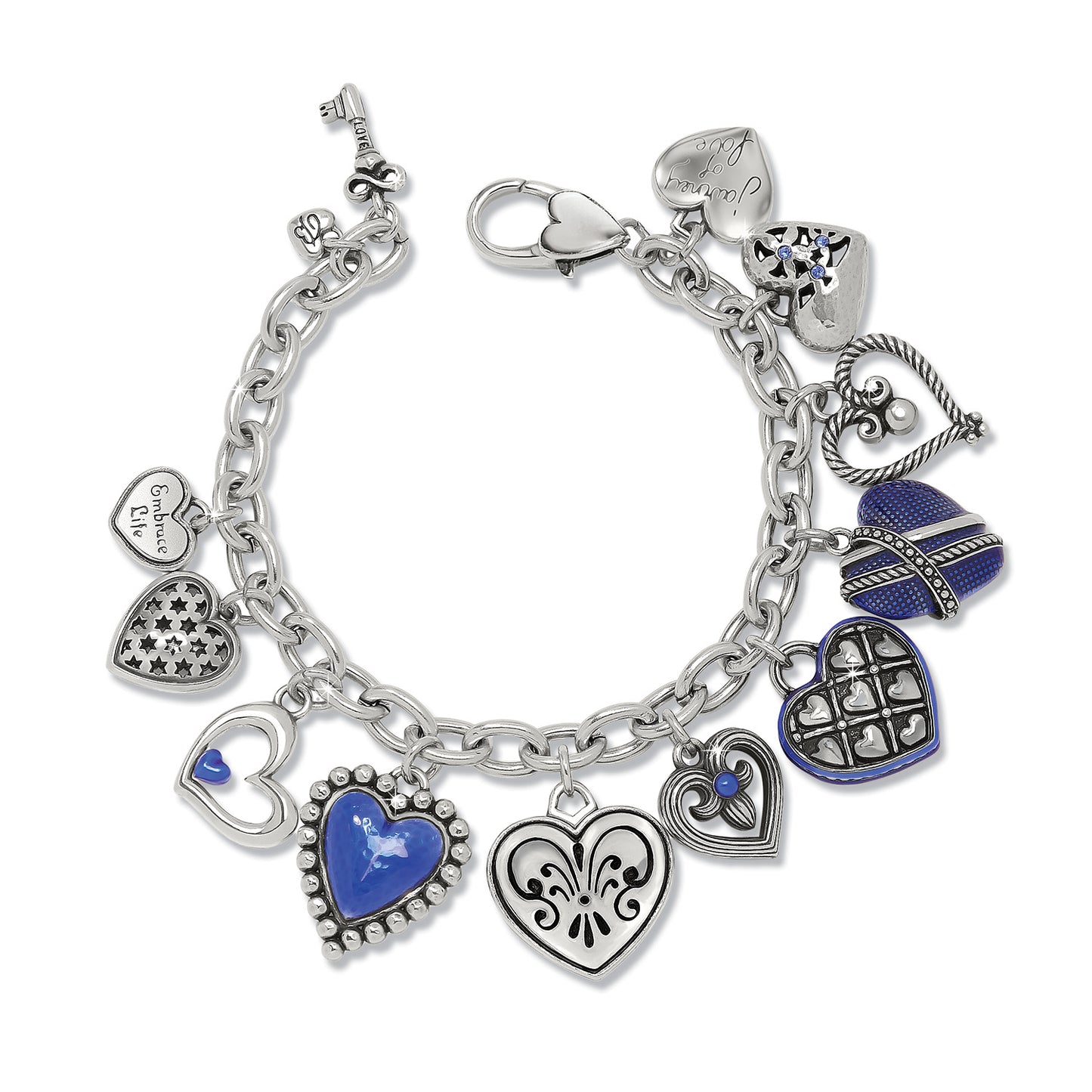 JF0302 One Heart Link Charm Bracelet