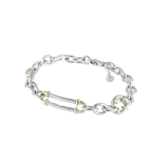 B5460-A00P Cordao Circle & Oval Bracelet 2 Tone