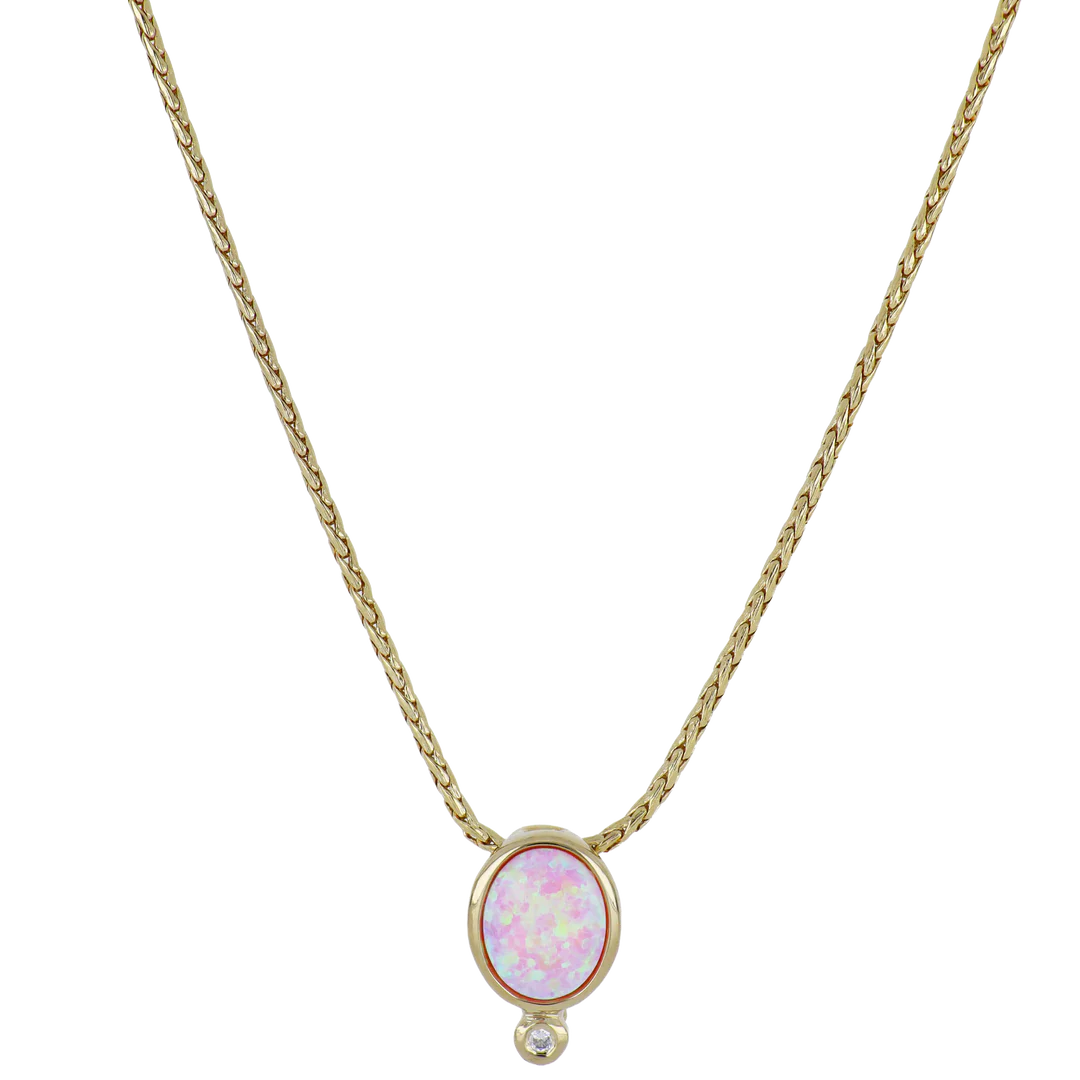 K5572-GHF3 Opalas do Mar pink opal Necklace 18"