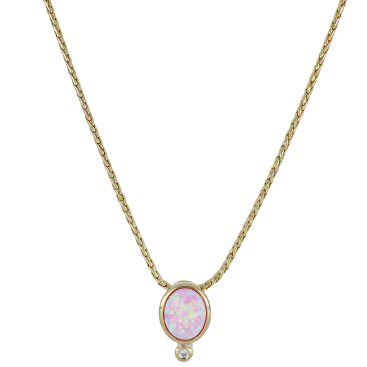 K5572-GHF3 Opalas do Mar pink opal Necklace 18"