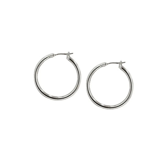 G3227-R000 RHOD SMALL HOOP EARRING