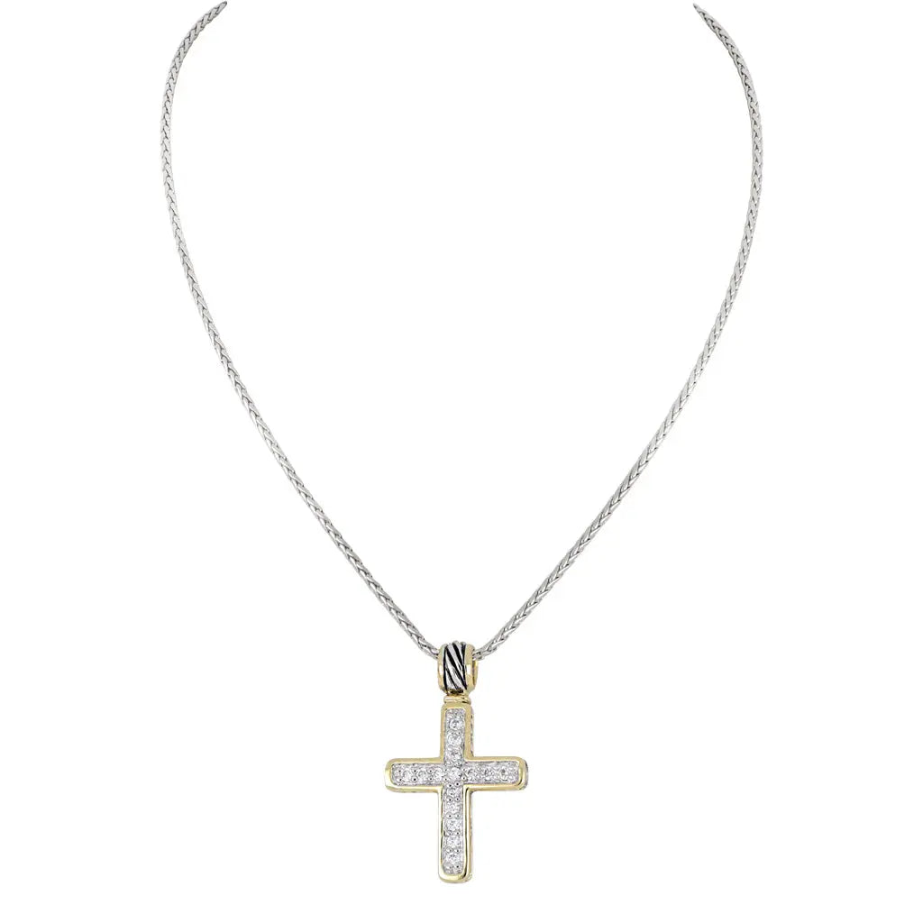 K5257-AF03 T/TONE PAVE CROSS 16" CHAIN