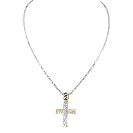 K5257-AF03 T/TONE PAVE CROSS 16" CHAIN