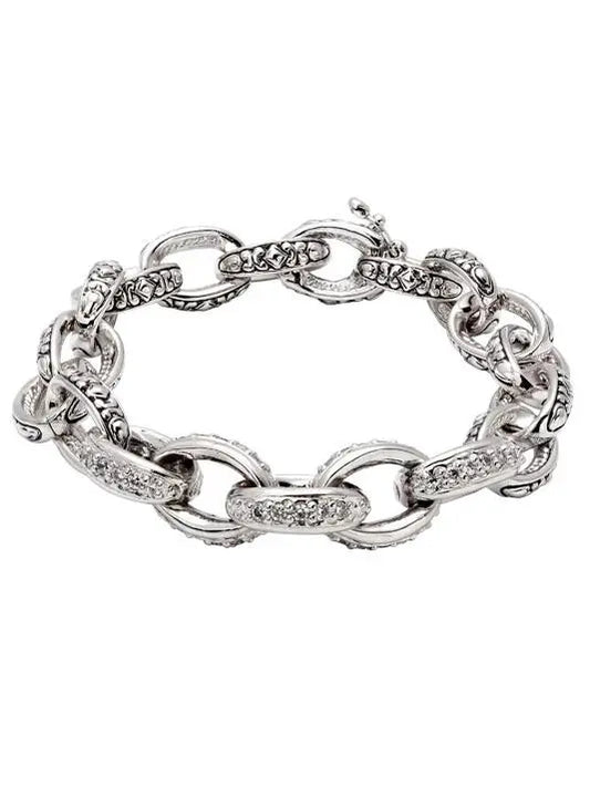 B3898-RF0P 7.5" RHOD/PAVE OVAL LINK BRAC