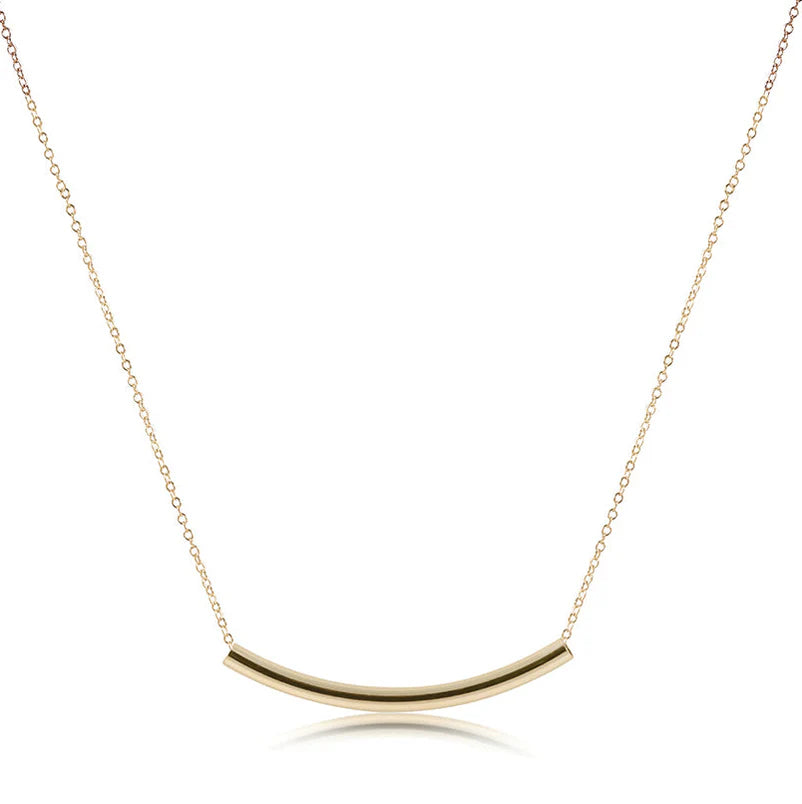 N16GBBSMOG 16" Necklace Gold - Bliss Bar Smooth Gold