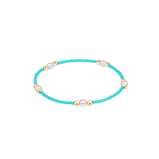 BHOPPURPPETURQ Hope Purpose Pearl Bracelet - Turquoise