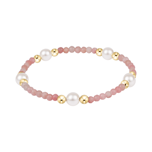 BGEMPURPPE6POP Purpose Pearl 6mm Gem Bracelet - Pink Opal