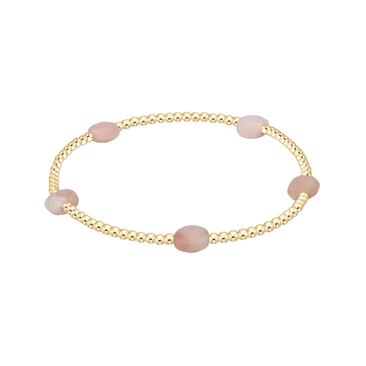 BGEMADSM2GPOP Admire Small Gem 2mm Gold Bracelet- Pink Opal