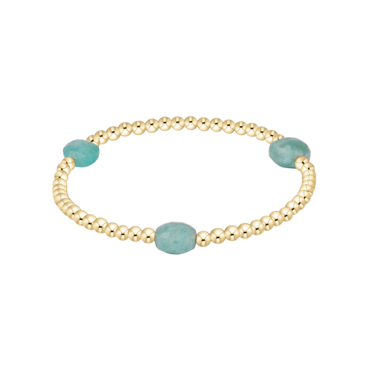 BGEMAD3GAMZ Admire Gem 3mm Gold Bracelet- Amazonite