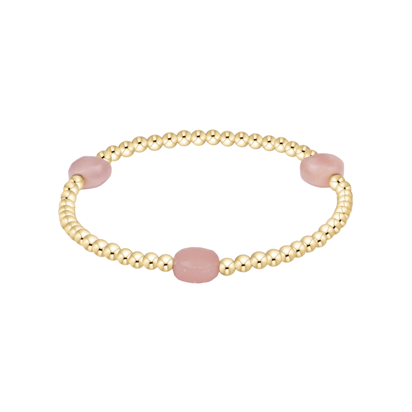 BGEMAD3GPOP Admire Gem 3mm Gold Bracelet- Pink Opal