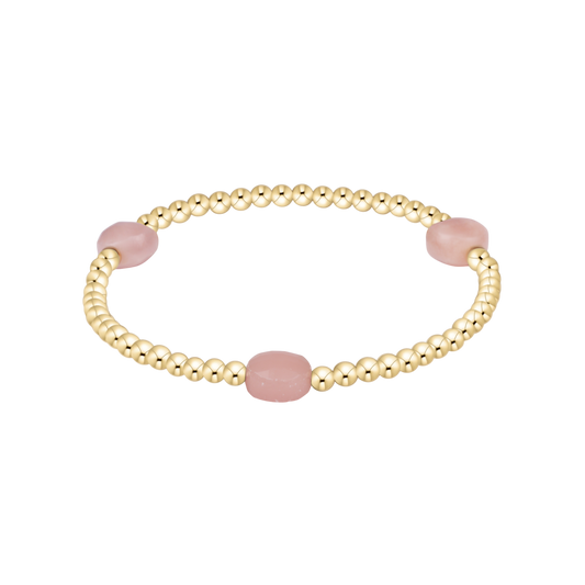 BGEMAD3GPOP Admire Gem 3mm Gold Bracelet- Pink Opal