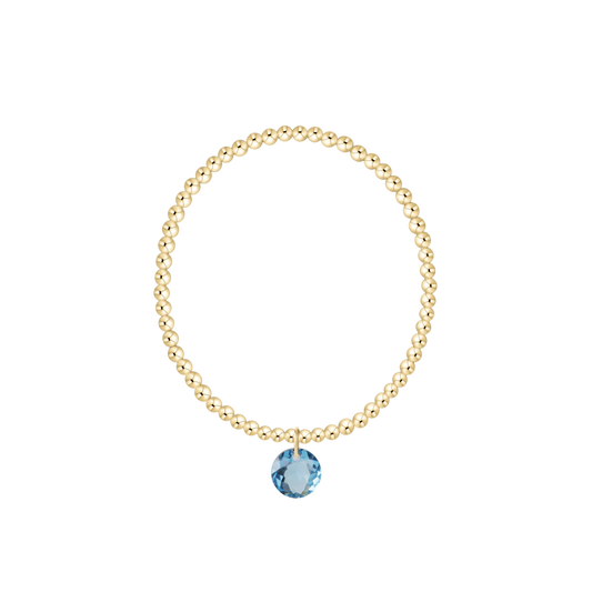 BCLG3REFL03 Classic Gold 3mm Bracelet - Reflection Charm - 03