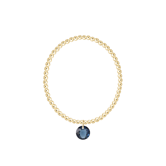 BCLG3REFL09 Classic Gold 3mm Bracelet - Reflection Charm - 09