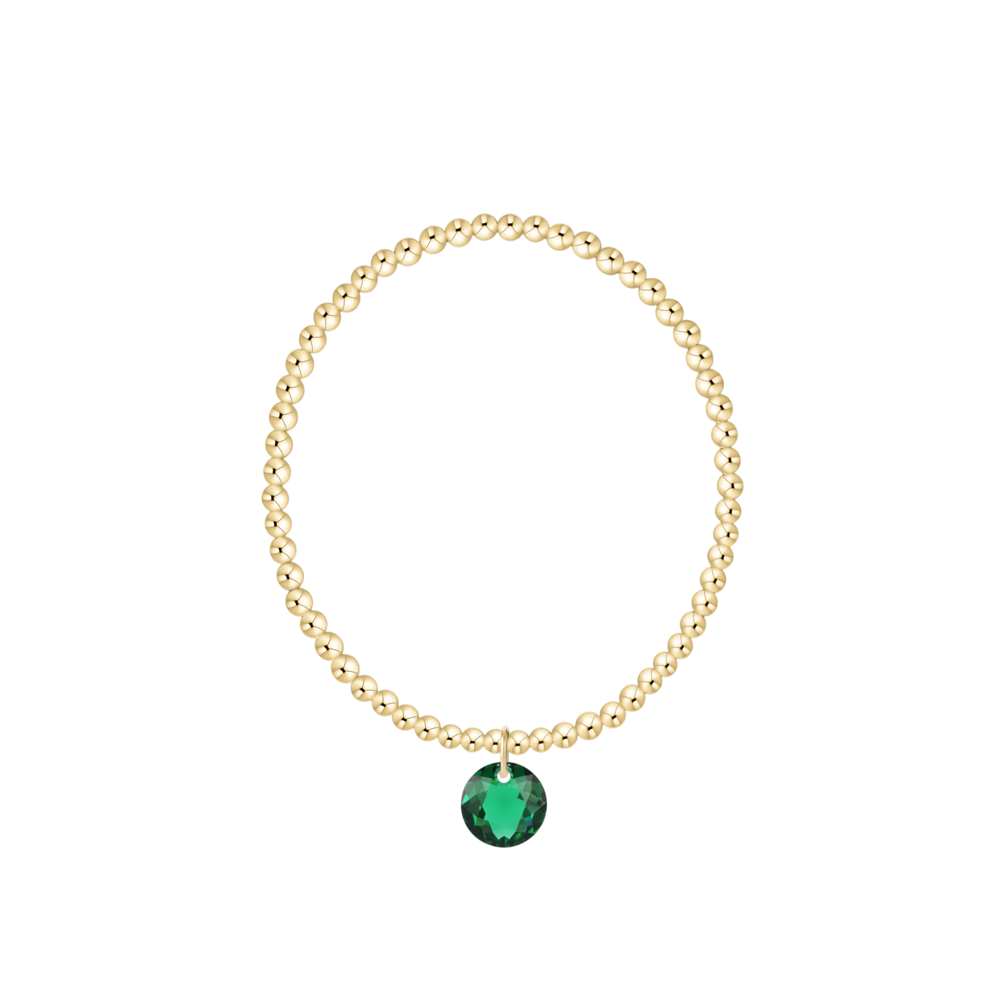 BCLG3REFL05 Classic Gold 3mm Bracelet - Reflection Charm - 05
