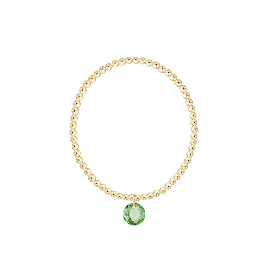 BCLG3REFL08 Classic Gold 3mm Bracelet - Reflection Charm - 08
