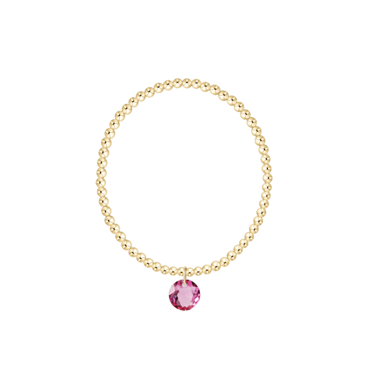 BCLG3REFL10 Classic Gold 3mm Bracelet - Reflection Charm - 10