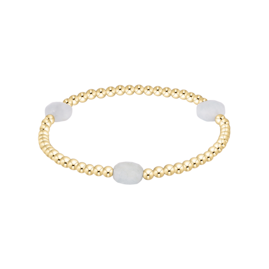 BGEMAD3GAQ Admire Gem 3mm Gold Bracelet - Aquamarine