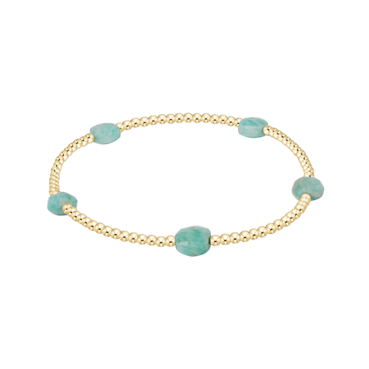 BGEMADSM2GAMZ Admire Small Gem 2mm Gold Bracelet- Amazonite