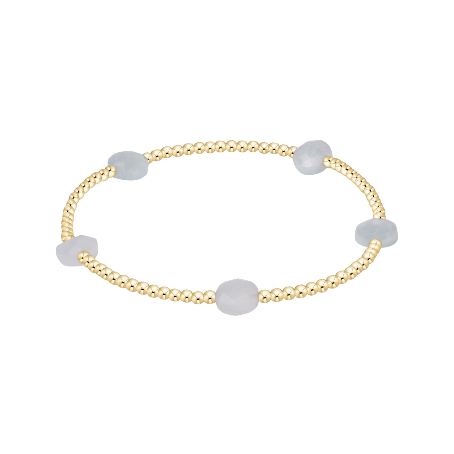 BGEMADSM2GAQ Admire Small Gem 2mm Gold Bracelet - Aquamarine