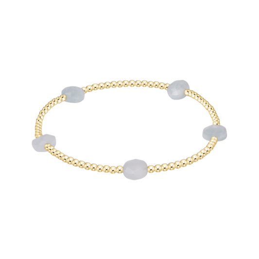 BGEMADSM2GAQ Admire Small Gem 2mm Gold Bracelet - Aquamarine