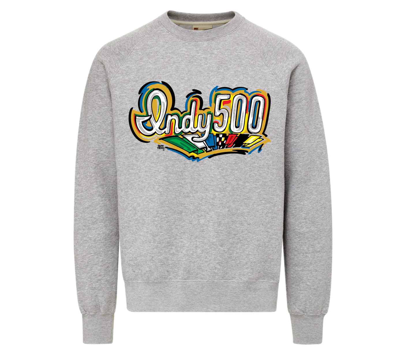 Indy 500 Script Unisex Crew Hthr Grey