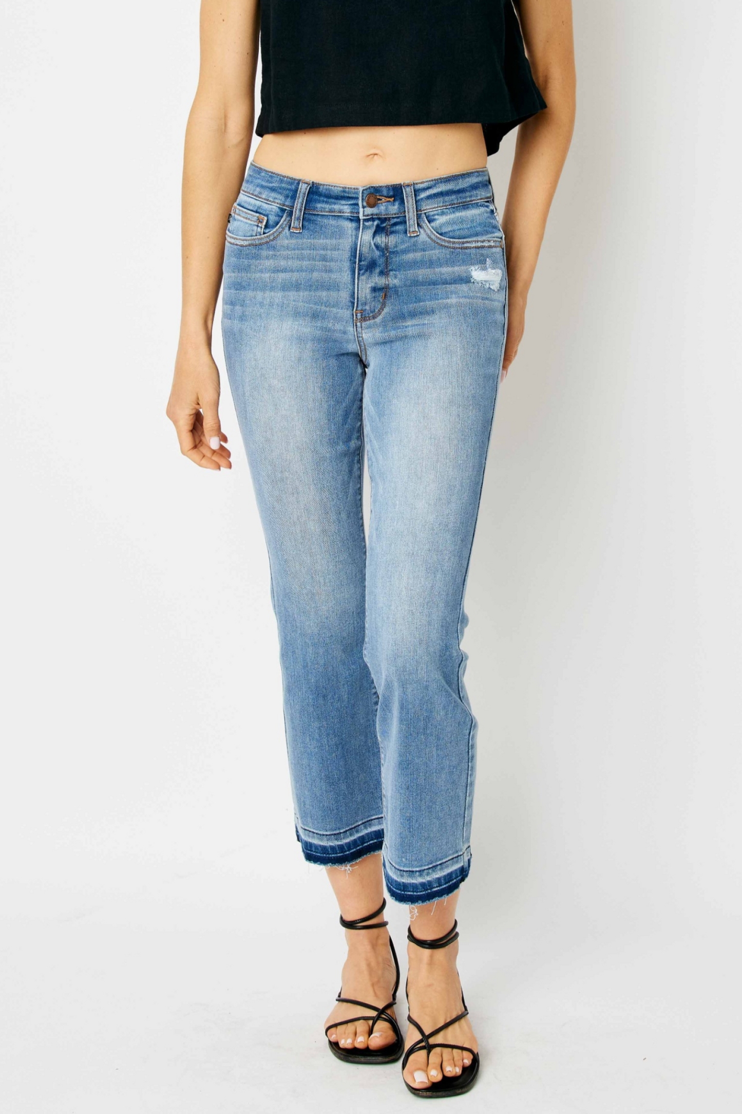 MID RISE RELEASE HEM CROPPED BOOTCUT 82589