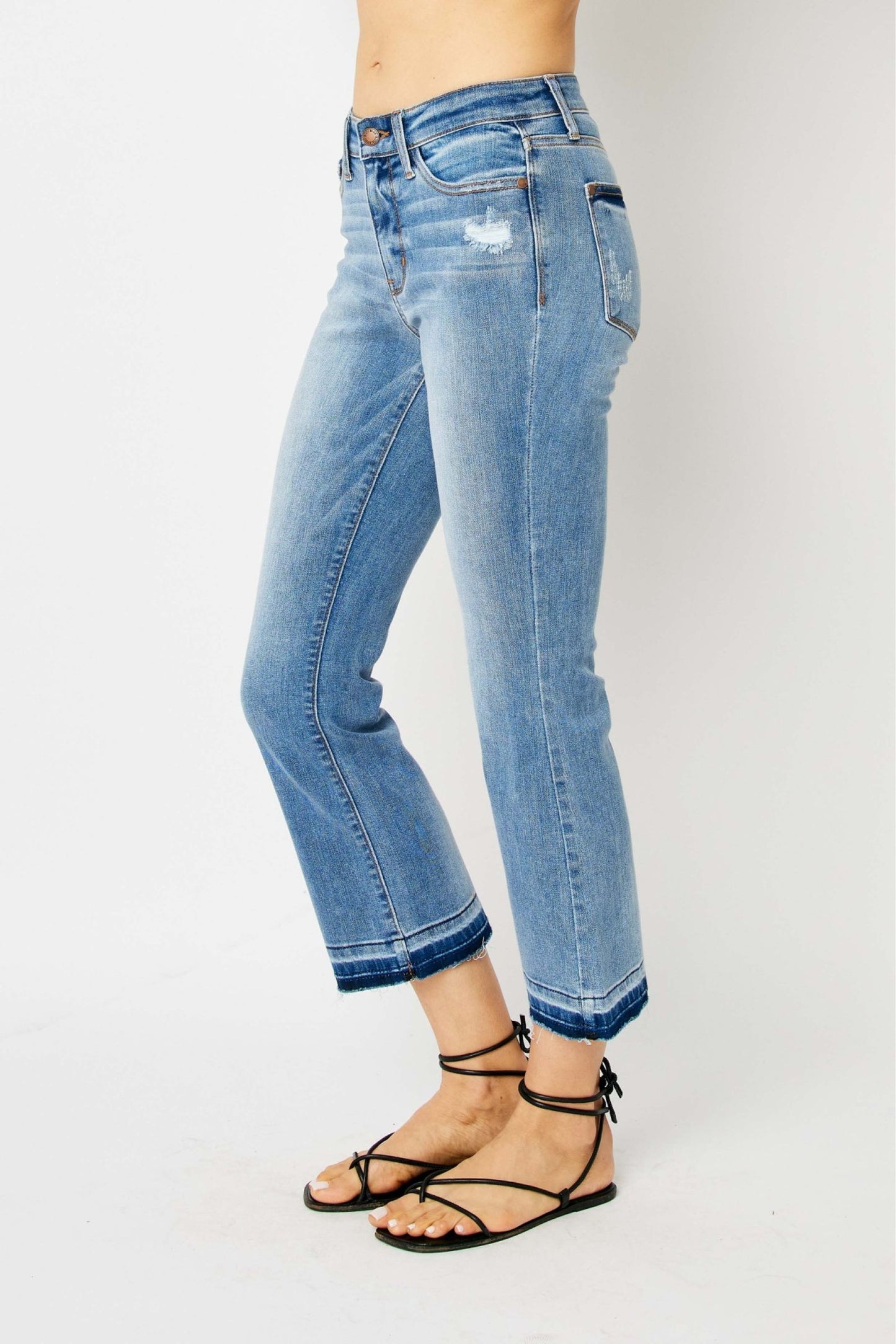 MID RISE RELEASE HEM CROPPED BOOTCUT 82589