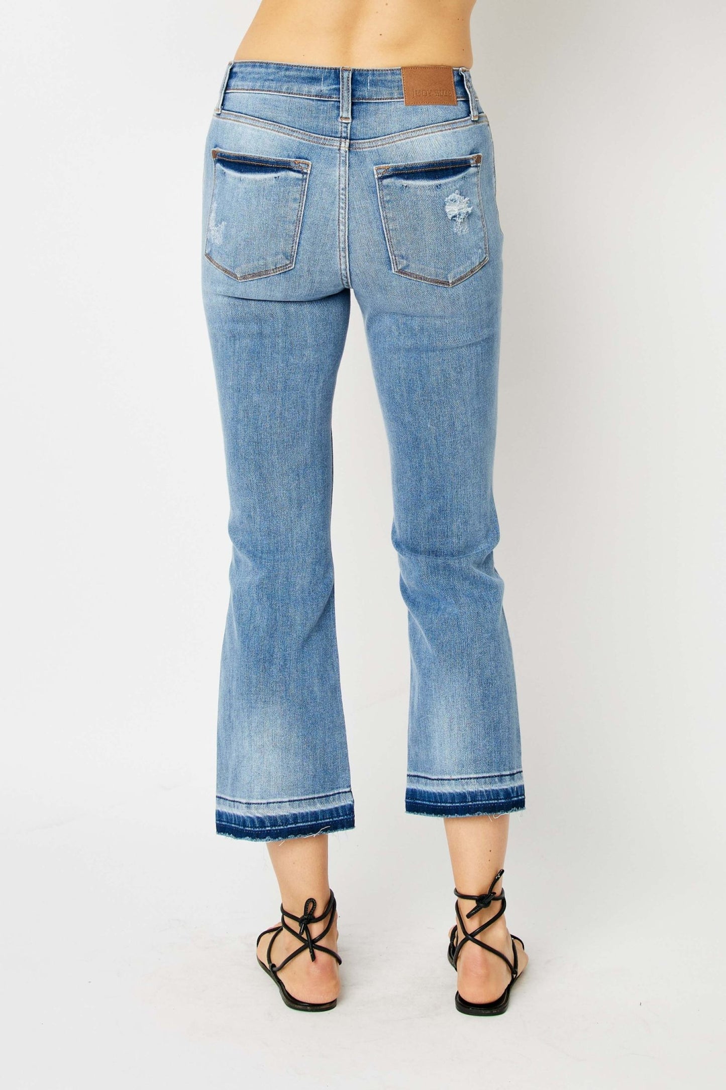 MID RISE RELEASE HEM CROPPED BOOTCUT 82589