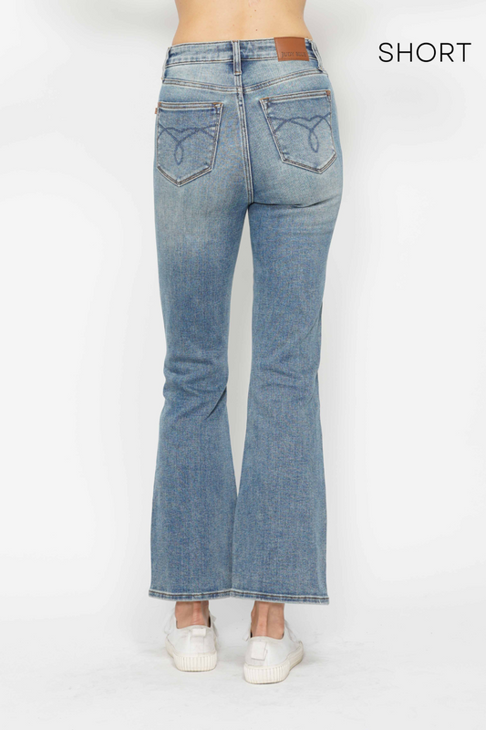 HW Tummy Control Back Pkt Embroidered Bootcut  88783