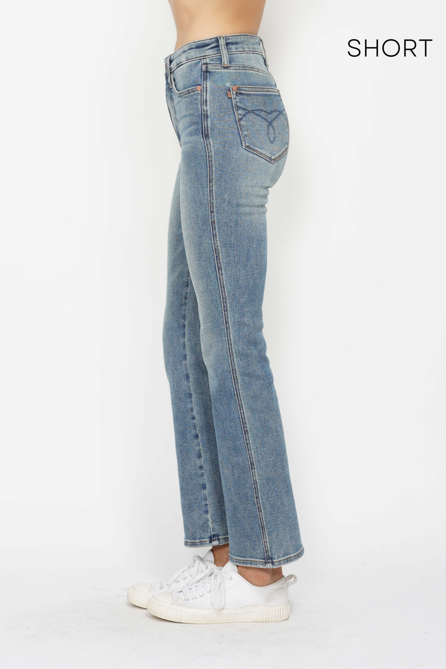 HW Tummy Control Back Pkt Embroidered Bootcut  88783