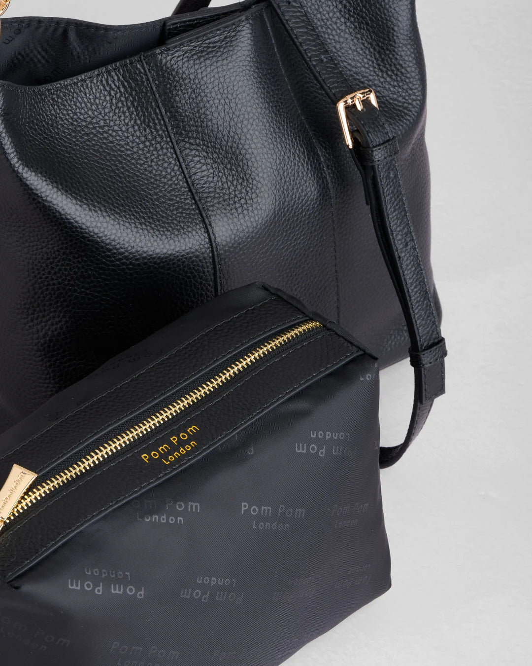 Lambeth Black + 2 straps (Logo Black Strap & Black White Mini Chevron Strap)