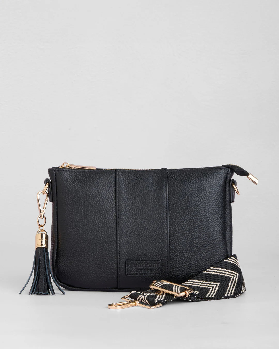 Slim City Bag Black + 2 straps (Black Weave Chain & Black Tribal Strap)