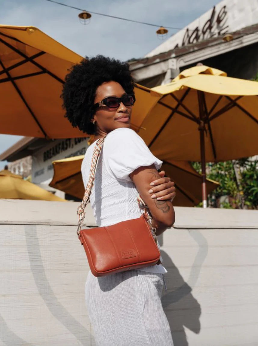 City Slim Bag Burnt Orange + 2 straps (Orange Spice Regal Weave & Burnt Orange Chain Strap)