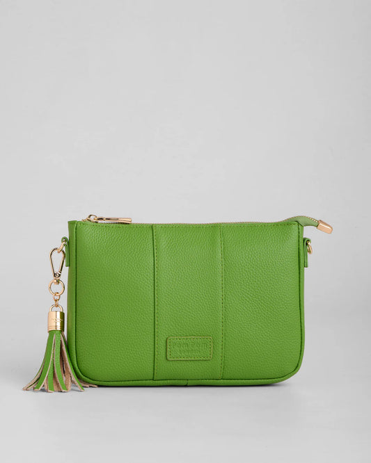 City Slim Bag Frog Green + 2 straps (Frog Green Embroidered & Frog Green Chain Weave)