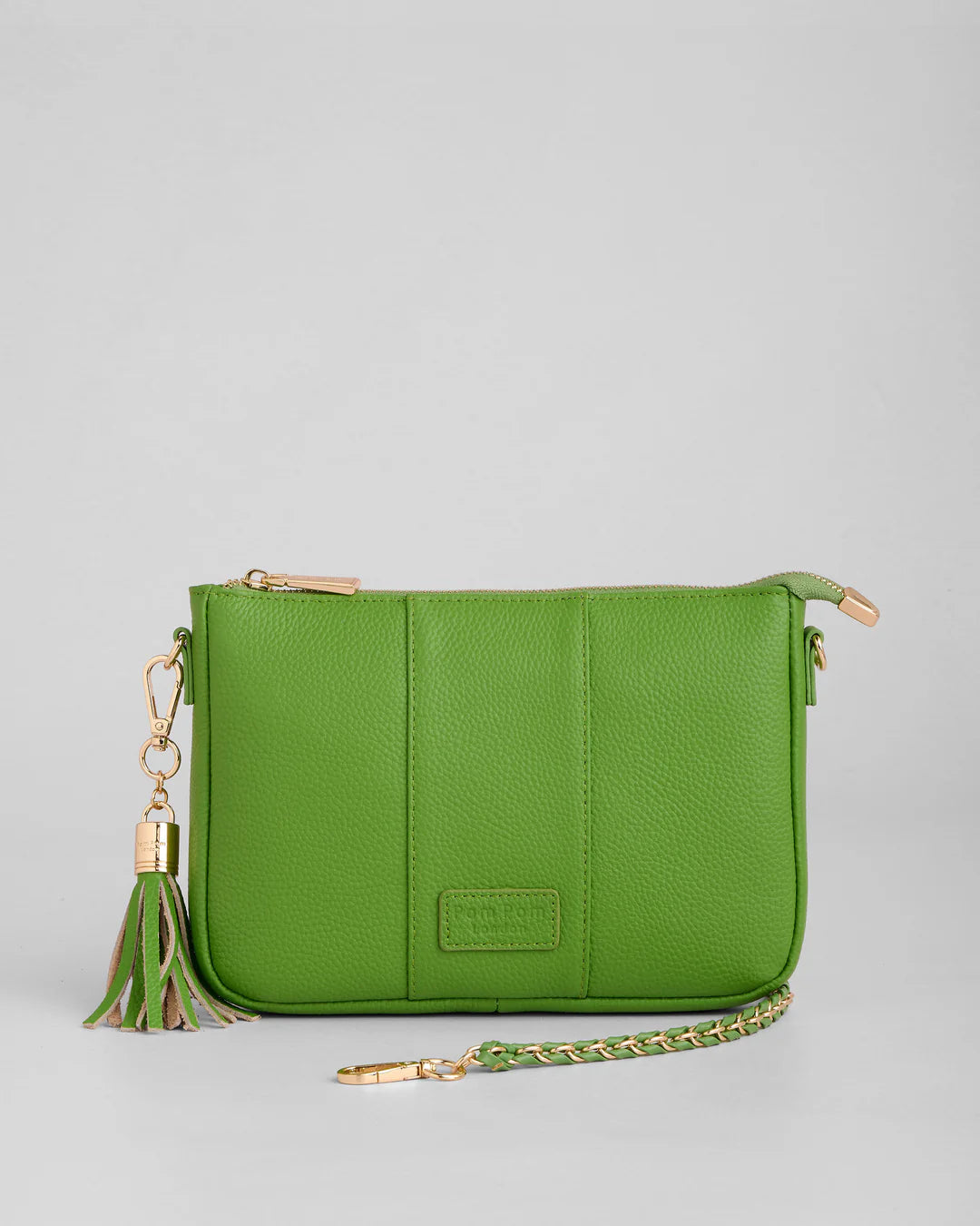 City Slim Bag Frog Green + 2 straps (Frog Green Embroidered & Frog Green Chain Weave)