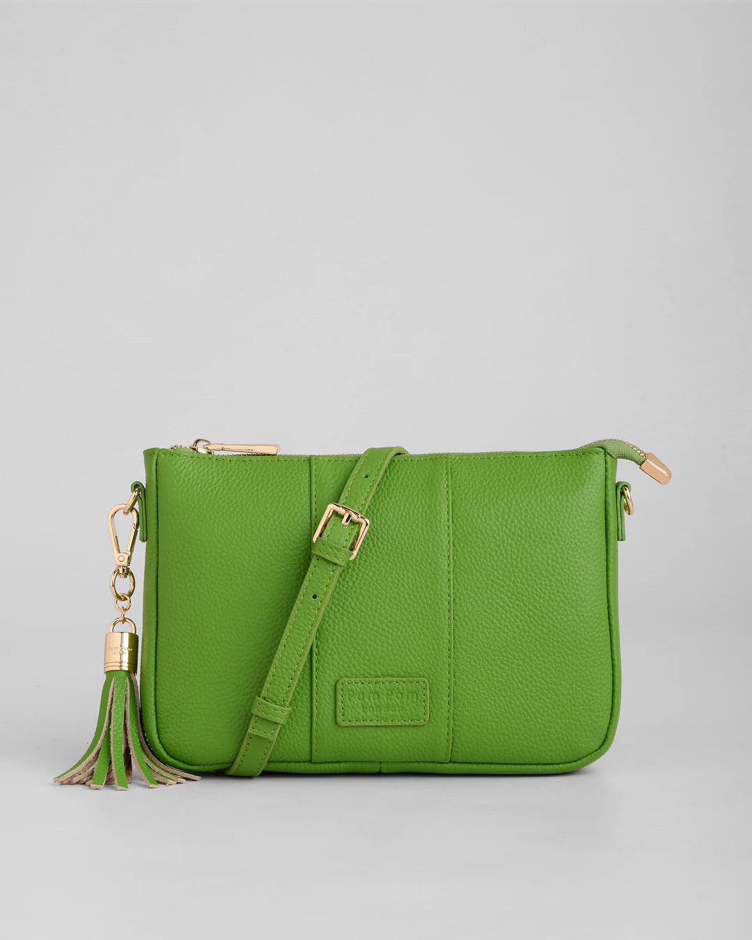 City Slim Bag Frog Green + 2 straps (Frog Green Embroidered & Frog Green Chain Weave)