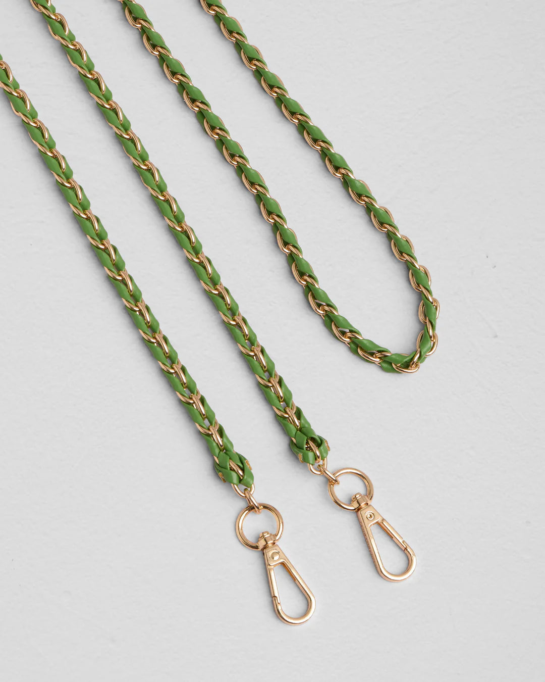 City Slim Bag Frog Green + 2 straps (Frog Green Embroidered & Frog Green Chain Weave)