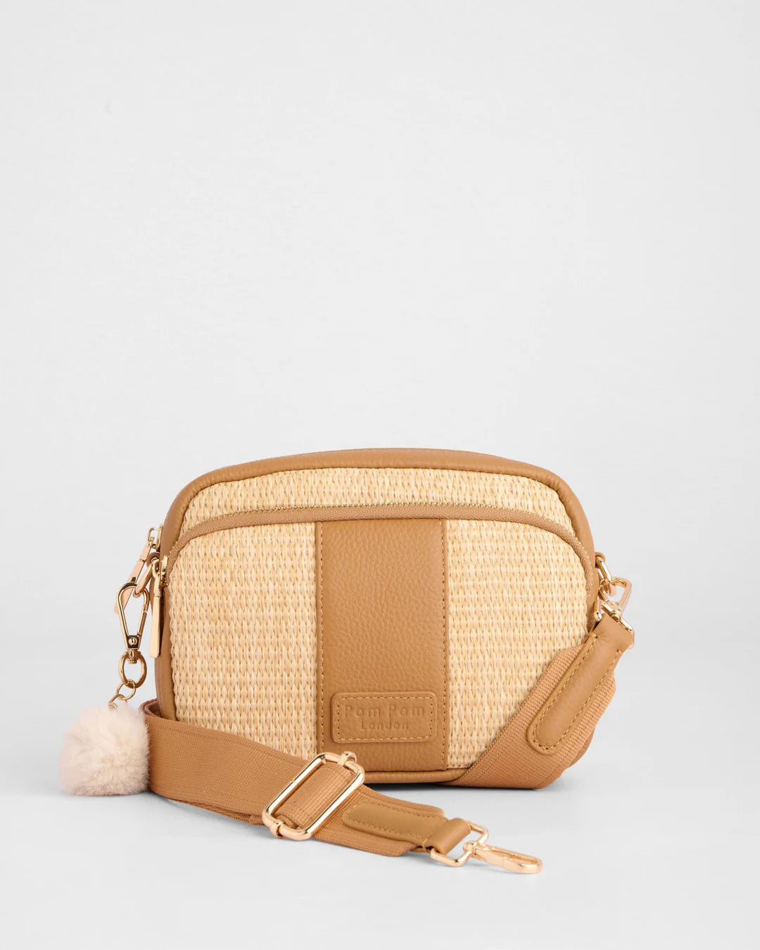 Original Bag Raffia & Leather Maple + 2 straps (Raffia Strap & Maple Weave Gold Chain)