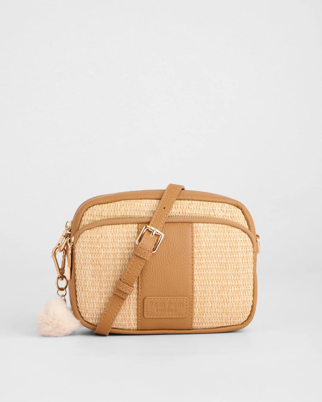 Original Bag Raffia & Leather Maple + 2 straps (Raffia Strap & Maple Weave Gold Chain)