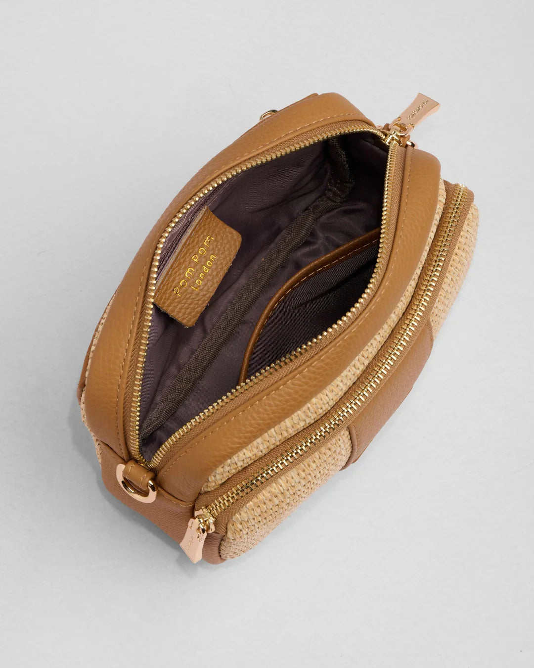 Original Bag Raffia & Leather Maple + 2 straps (Raffia Strap & Maple Weave Gold Chain)