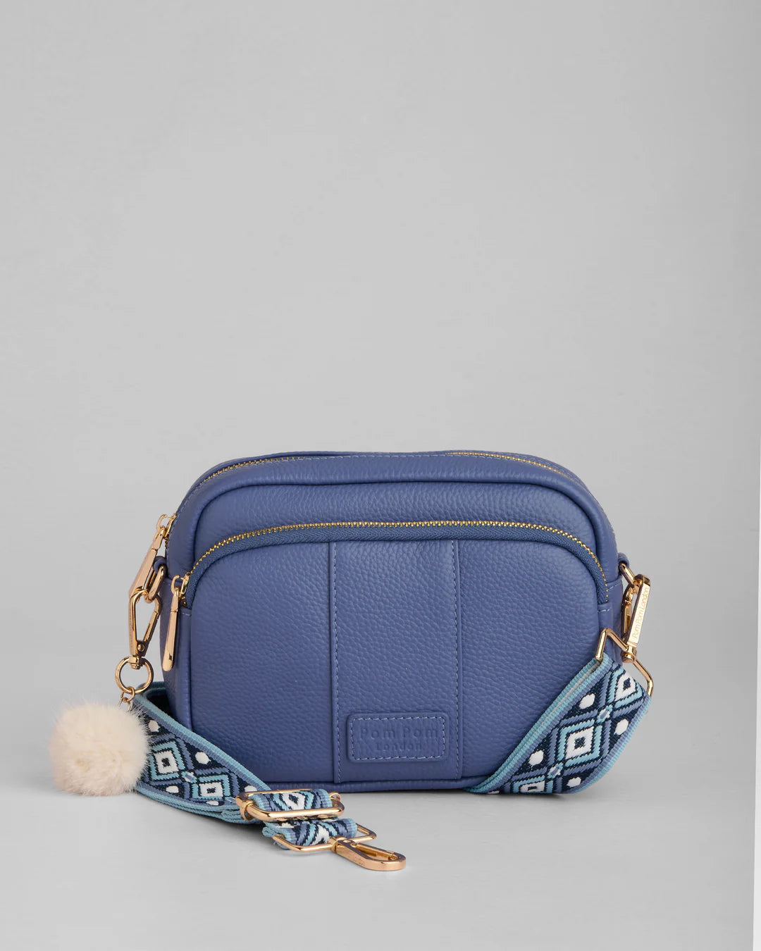 Original Bag Lupin Blue + 2 straps (Navy Harlequin and Lupin Blue Mini Chevron