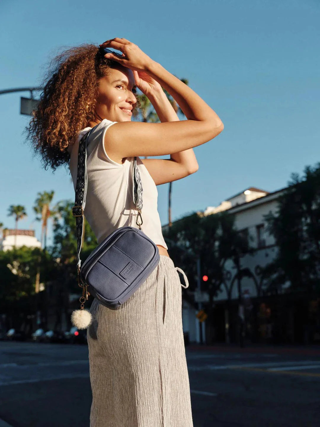 Original Bag Lupin Blue + 2 straps (Navy Harlequin and Lupin Blue Mini Chevron