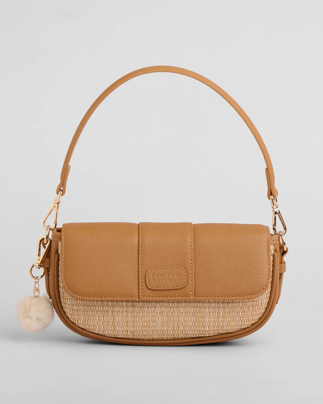 Wilmington Mini Bag Raffia & Leather Maple + 2 straps(Raffia strap & Maple Weave Gold Chain)