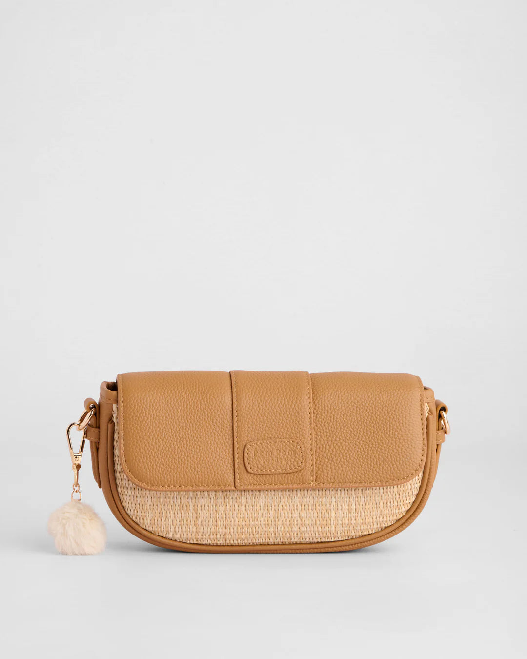 Wilmington Mini Bag Raffia & Leather Maple + 2 straps(Raffia strap & Maple Weave Gold Chain)
