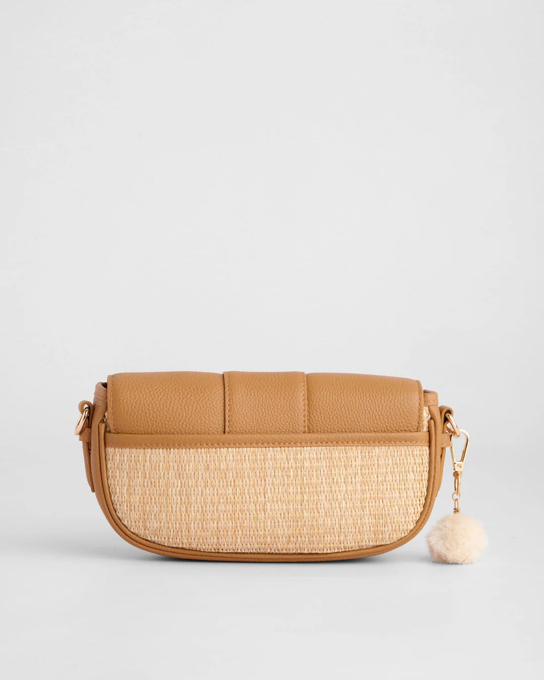 Wilmington Mini Bag Raffia & Leather Maple + 2 straps(Raffia strap & Maple Weave Gold Chain)